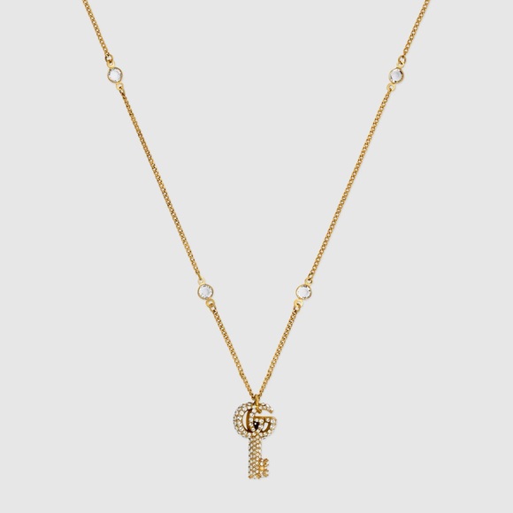 Gucci Women’s Double Key Necklace with Crystals - Picture 1 of 4